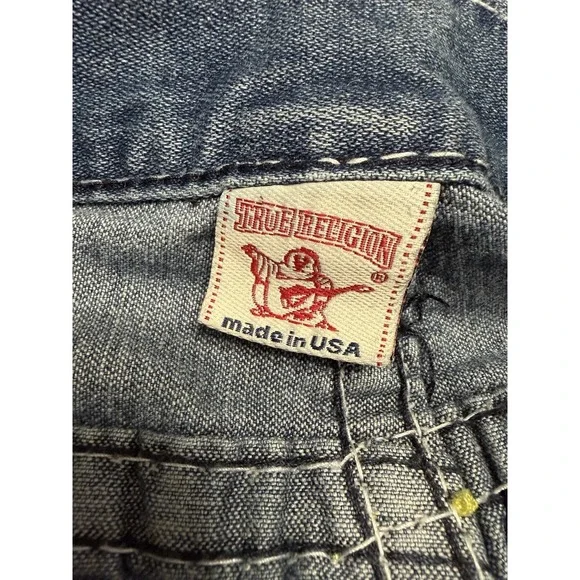 True‎ Religion Y2K Denim Jeans 36 Multicolor Billie Rope Stitch Straight Leg
